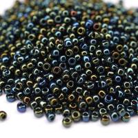 Toho Seed Beads 11/0 Metallic Iris Green/Brown Bild 4