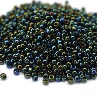 Toho Seed Beads 11/0 Metallic Iris Green/Brown Bild 5