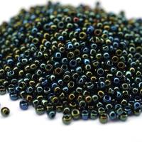 Toho Seed Beads 11/0 Metallic Iris Green/Brown Bild 6