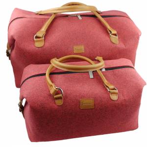 Handgepäck Tasche Businesstasche Weekender Reisetasche für Flugzeug Flugtasche Handtasche aus Filz, Rot Bild 1
