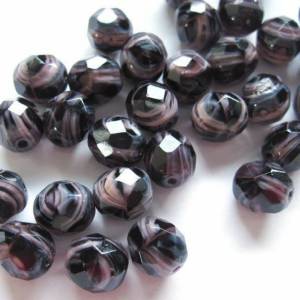 10 Opak Amethyst böhmische Perlen 8mm, tschechische feuerpolierte facettierte Glasperlen DIY Glasschliff Bild 1