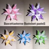 Origami Bastelset Bascetta 10 Sterne transparent pastell 5,0 cm x 5,0 cm Bild 1