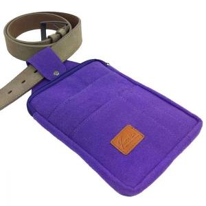 Multifunktions Bauchtasche Allzweck Tasche Hülle aus Filz Lila Violett Bild 4