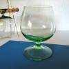 Vintage bunte Cognac Gläser, farbige Cognac Schwenker, Likörgläser, bauchige Gläser im Aluminiumständer Barzubehör, 6 farbig, 50er Jahre Bild 7