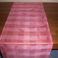 Tischläufer-Leichtläufer oder Mitteldecke, Rosenholzfarben-Karo, 40x140cm, waschbar bis 40°, pflegeleicht, Bild 1
