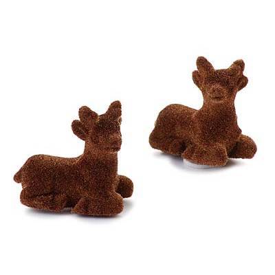 Hirschset, beflockt 3 cm 6-tlg