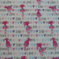 12,90 EUR/m Stoff Baumwolle Trolls / Dance, Sing, Love / pink, türkis / Kinderstoff, Lizenzstoff Bild 5