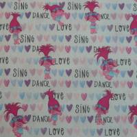 12,90 EUR/m Stoff Baumwolle Trolls / Dance, Sing, Love / pink, türkis / Kinderstoff, Lizenzstoff Bild 6