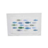 Wachsdekor Fische blau 80 x 60 mm Bild 1