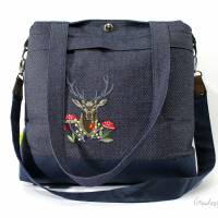 Schultertasche „Yello Bag“ aus Baumwolle, blau Bild 1