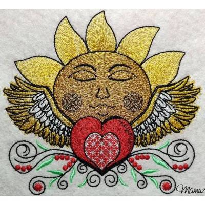 Sonne, Herz Flügel,  My heart flies in the sun,  2 Größen  13 x 15 cm  + 18 x 20 cm