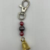 Glasperlen Schlüsselanhänger mit Glöckchen – Schicker Begleiter für Schlüssel, Taschen und Rucksäcke Bild 1