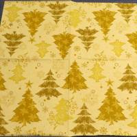 5 Servietten / Motivservietten  Weihnachtsbäume / Tannenbäume gold - beige - braun W 450 Bild 2