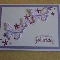 Geburtstagskarte Glückwunschkarte Geburtstag  Grußkarte Karte Schmetterlinge Schmetterlingskarte Frau Geburtstag Bild 1