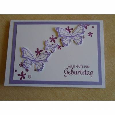 Geburtstagskarte Glückwunschkarte Geburtstag  Grußkarte Karte Schmetterlinge Schmetterlingskarte Frau Geburtstag