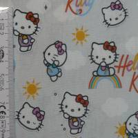 12,90 EUR/m Stoff Baumwolle Hello Kitty / Regenbogen auf hellgrau Kinderstoff, Lizenzstoff Bild 7