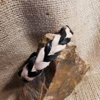 Geflochtenes Lederarmband, Rindleder, zweifarbig, schwarz/natur Bild 1