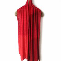 Gestrickter xl Schal mit Farbverlauf, rote Strickstola, ombre, großes Umschlagtuch, Geschenk für Frauen Bild 5