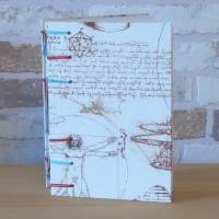 Notizbuch A6 - Leonardo mit rot-grüner Bindung // Tagebuch // Geschenk // Diary // Erinnerung // blanko Bild 2