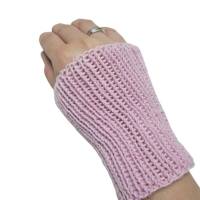 Pulswärmer 100 % Merino-Wolle handgestrickt rosa oder Wunschfarbe - Damen - Einheitsgröße - Modell 5 Bild 4