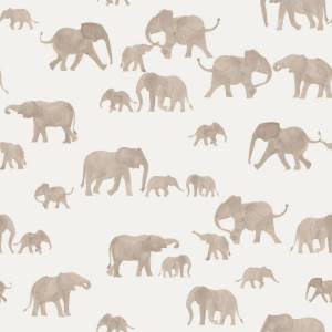 ab 50cm Jersey Elefanten Watercolor - Elephants Aquarell Druckstoff Bild 1