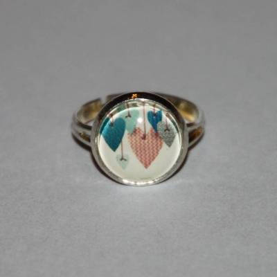 1 silberfarbener Ring   Herzanhänger