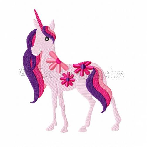 Blüten-Einhorn Stickdatei für den 13x18-Rahmen