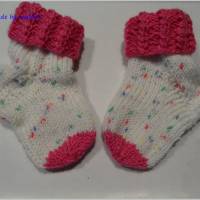 Babysocken für Mädchen, Geschenk zur Geburt, pink, weiß Bild 2
