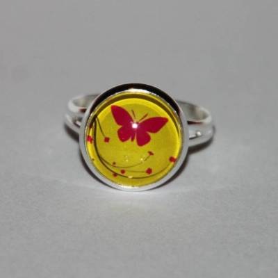 1 silberfarbener Ring Schmetterling