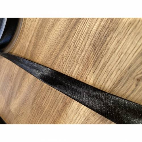 Schrägband - Satin - 18 mm - schwarz