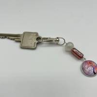 Glasperlen Schlüsselanhänger mit Lebensbaum Cabochon – Schicker Begleiter für Schlüssel, Taschen und Rucksäcke Bild 8