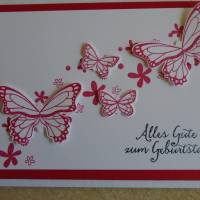 Geburtstagskarte,Glückwunschkarte Geburtstag, Grußkarte,Karte,Schmetterlinge,Schmetterlingskarte,Frau,Geburtstag, Bild 2