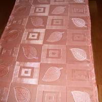 Tischläufer-Leichtläufer 40x140cm apricot mit Blättern,waschbar bis 40°, Polyester-pflegeleicht, Bild 1