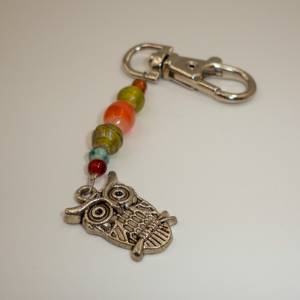 Glasperlen Schlüsselanhänger mit Eulenanhänger – Schicker Begleiter für Schlüssel, Taschen und Rucksäcke Bild 3