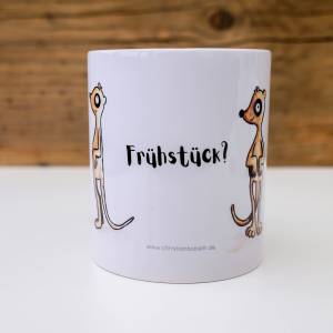niedliches Frühstückstasse, Geschenk Tasse mit Erdmännchen und Spruch Bild 2