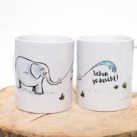 Frühstückstasse-Tasse mit Elefant und Spruch, Elefanten-Kaffeetasse Bild 1