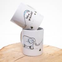 Frühstückstasse-Tasse mit Elefant und Spruch, Elefanten-Kaffeetasse Bild 2