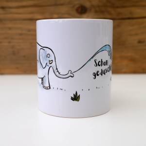 Frühstückstasse-Tasse mit Elefant und Spruch, Elefanten-Kaffeetasse Bild 5