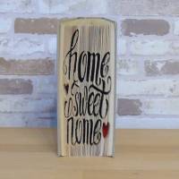 gefaltetes Buch - Home Sweet Home mit Herzchen // Buchkunst // Dekoration // Einzug // neues Zuhause // Geschenk Bild 1