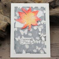 Handgefertigte Grußkarte, Glückwunschkarte mit Aquarellblüte Bild 1