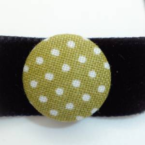 Handgemachtes Kropfband Button grün gepunktet Halsband Bild 3