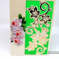 Geburtstagskarte #Orchidee und #Ranken #3-D #Handarbeit Bild 1