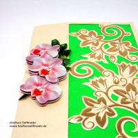 Geburtstagskarte #Orchidee und #Ranken #3-D #Handarbeit Bild 2