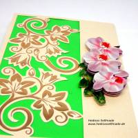 Geburtstagskarte #Orchidee und #Ranken #3-D #Handarbeit Bild 4
