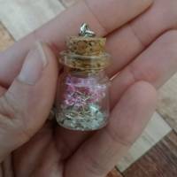 Pinker Mini Lebensbaum Anhänger im Glas - Mini Hals Ketten Anhänger- aus Kupferdraht und Mini Rocailles Perlen Bild 4