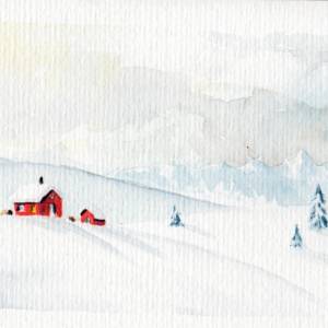 Grußkarte "Schneelandschaft", niedliche Faltkarte, Original Illustration Bild 2
