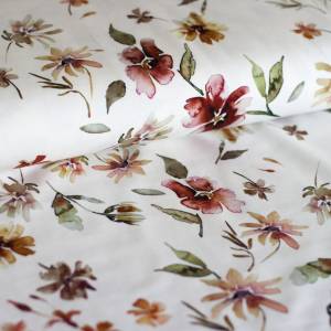 ab 50cm Jersey Floral Watercolor  - Fuchsia Aquarell Druckstoff Bild 1
