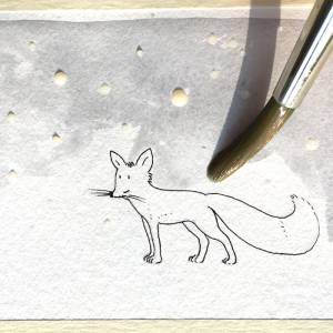 Grußkarte "Fuchs im Schnee", niedliche Faltkarte für Kinder, Original Illustration Bild 4