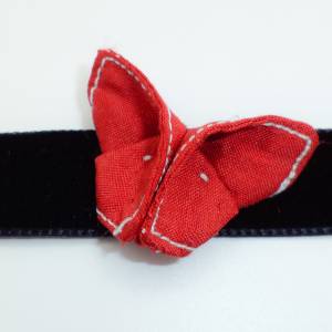 Handgemachtes Kropfband Schmetterling rot Halsband Bild 2