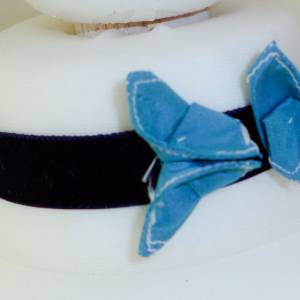 Handgemachtes Kropfband Schmetterling blau Halsband Bild 1